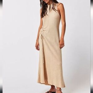 Elegant Tan Maxi Dress